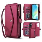 For Samsung Galaxy S23+ 5G Multifunctional Wallet Detachable Leather Phone Case with Lanyard(Red) - 1