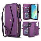 For Samsung Galaxy S23+ 5G Multifunctional Wallet Detachable Leather Phone Case with Lanyard(Dark Purple) - 1
