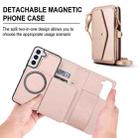 For Samsung Galaxy S22 5G Multifunctional Wallet Detachable Leather Phone Case with Lanyard(Rose Gold) - 2