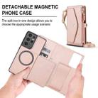 For Samsung Galaxy S21 Ultra 5G Multifunctional Wallet Detachable Leather Phone Case with Lanyard(Rose Gold) - 2