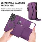 For Samsung Galaxy S21 Ultra 5G Multifunctional Wallet Detachable Leather Phone Case with Lanyard(Dark Purple) - 2