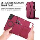 For Samsung Galaxy S21+ 5G Multifunctional Wallet Detachable Leather Phone Case with Lanyard(Red) - 2