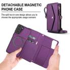 For Samsung Galaxy S21+ 5G Multifunctional Wallet Detachable Leather Phone Case with Lanyard(Dark Purple) - 2