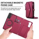 For Samsung Galaxy S21 FE 5G Multifunctional Wallet Detachable Leather Phone Case with Lanyard(Red) - 2