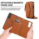 For Samsung Galaxy S21 FE 5G Multifunctional Wallet Detachable Leather Phone Case with Lanyard(Brown) - 2