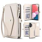 For Samsung Galaxy A13 4G / 5G Multifunctional Wallet Detachable Leather Phone Case with Lanyard(White) - 1