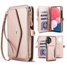 For Samsung Galaxy A13 4G / 5G Multifunctional Wallet Detachable Leather Phone Case with Lanyard(Rose Gold) - 1