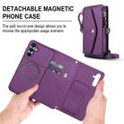 For Samsung Galaxy A35 5G Multifunctional Wallet Detachable Leather Phone Case with Lanyard(Dark Purple) - 2