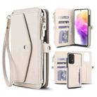 For Samsung Galaxy A53 5G Multifunctional Wallet Detachable Leather Phone Case with Lanyard(White) - 1
