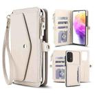 For Samsung Galaxy A72 5G Multifunctional Wallet Detachable Leather Phone Case with Lanyard(White) - 1