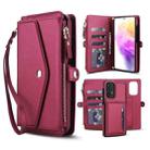 For Samsung Galaxy A72 5G Multifunctional Wallet Detachable Leather Phone Case with Lanyard(Red) - 1