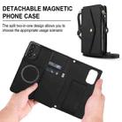 For Samsung Galaxy A73 5G Multifunctional Wallet Detachable Leather Phone Case with Lanyard(Black) - 2