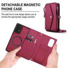 For Samsung Galaxy A73 5G Multifunctional Wallet Detachable Leather Phone Case with Lanyard(Red) - 2