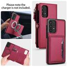 For Samsung Galaxy A73 5G Multifunctional Wallet Detachable Leather Phone Case with Lanyard(Red) - 3