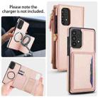 For Samsung Galaxy A73 5G Multifunctional Wallet Detachable Leather Phone Case with Lanyard(Rose Gold) - 3