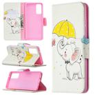 For Samsung Galaxy S20 FE 5G / S20 Lite Colored Drawing Pattern Horizontal Flip Leather Case with Holder & Card Slots & Wallet(Elephant) - 1