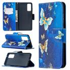 For Samsung Galaxy S20 FE 5G / S20 Lite Colored Drawing Pattern Horizontal Flip Leather Case with Holder & Card Slots & Wallet(Gold Butterfly) - 1