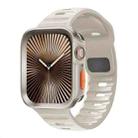 For Apple Watch Ultra 2 / 1 49mm Wave Texture Reverse Buckle Silicone Watch Band with TPU Case(Starlight) - 1