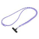 Universal Colorful Buckle Adjustable Mobile Phone Anti-lost Crossbody Lanyard(Purple White) - 1