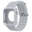 For Apple Watch 44mm / 45mm Ocean Silicone Watch Band with Silicone Case(Grey) - 1