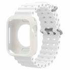 For Apple Watch 40mm / 41mm Ocean Silicone Watch Band with Silicone Case(White) - 1