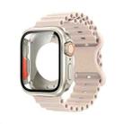 For Apple Watch Series 10 46mm Butterfly Buckle Ocean Silicone Watch Band with Film Integrated PC Case(Starlight) - 1