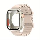 For Apple Watch Series 45mm Butterfly Buckle Ocean Silicone Watch Band with Film Integrated PC Case(Starlight) - 1