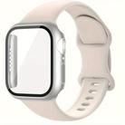 For Apple Watch Series 41mm Butterfly Buckle Silicone Watch Band with Film Integrated PC Cover(Starlight) - 1