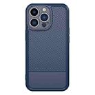 For iPhone 12 Pro Max Carbon Fiber Series Fine Hole TPU Phone Case(Blue) - 2