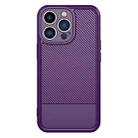 For iPhone 13 Pro Carbon Fiber Series Fine Hole TPU Phone Case(Purple) - 2
