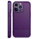 For iPhone 13 Pro Carbon Fiber Series Fine Hole TPU Phone Case(Purple) - 3