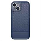 For iPhone 15 Plus Carbon Fiber Series Fine Hole TPU Phone Case(Blue) - 2