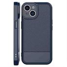 For iPhone 15 Plus Carbon Fiber Series Fine Hole TPU Phone Case(Blue) - 3