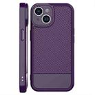 For iPhone 15 Plus Carbon Fiber Series Fine Hole TPU Phone Case(Purple) - 3