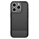 For iPhone 15 Pro Carbon Fiber Series Fine Hole TPU Phone Case(Black) - 2
