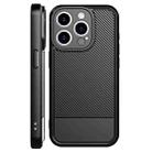 For iPhone 15 Pro Carbon Fiber Series Fine Hole TPU Phone Case(Black) - 3