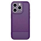 For iPhone 15 Pro Carbon Fiber Series Fine Hole TPU Phone Case(Purple) - 2