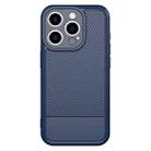 For iPhone 15 Pro Max Carbon Fiber Series Fine Hole TPU Phone Case(Blue) - 2