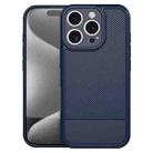 For iPhone 16 Pro Max Carbon Fiber Series Fine Hole TPU Phone Case(Blue) - 1