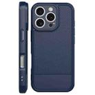 For iPhone 16 Pro Max Carbon Fiber Series Fine Hole TPU Phone Case(Blue) - 3