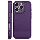 For iPhone 16 Pro Max Carbon Fiber Series Fine Hole TPU Phone Case(Purple) - 3