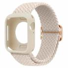 For Apple Watch Series 10 42mm Ladder Buckle Loop Nylon Watch Band with Silicone Case(Starlight) - 1
