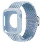 For Apple Watch Series 10 42mm Ladder Buckle Loop Nylon Watch Band with Silicone Case(Light Blue) - 1