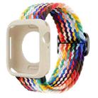 For Apple Watch 44mm / 45mm Ladder Buckle Loop Nylon Watch Band with Silicone Case(Rainbow) - 1