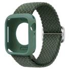 For Apple Watch 40mm / 41mm Ladder Buckle Loop Nylon Watch Band with Silicone Case(Army Green) - 1