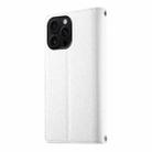For iPhone 16 Pro Max Stitching Multi-card Zipper Wallet Leather Phone Case with Short Strap(White) - 3