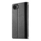 For iPhone 16e Stitching Multi-card Zipper Wallet Leather Phone Case with Short Strap(Black) - 3