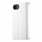 For iPhone 16e Stitching Multi-card Zipper Wallet Leather Phone Case with Short Strap(White) - 3