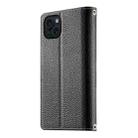 For iPhone 15 Plus Stitching Multi-card Zipper Wallet Leather Phone Case with Short Strap(Black) - 3