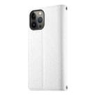 For iPhone 13 Pro Max Stitching Multi-card Zipper Wallet Leather Phone Case with Short Strap(White) - 3